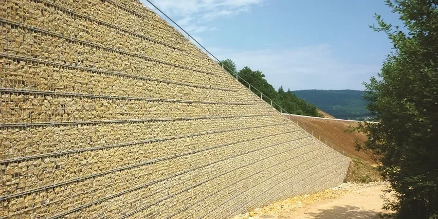 Illustrative image of MSE (Mechanically Stabilized Earth) wall design in Charlotte